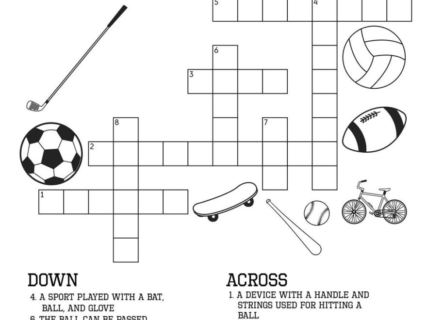Sports Crossword Puzzle Beeloo Printable Crafts And Activities For Kids
