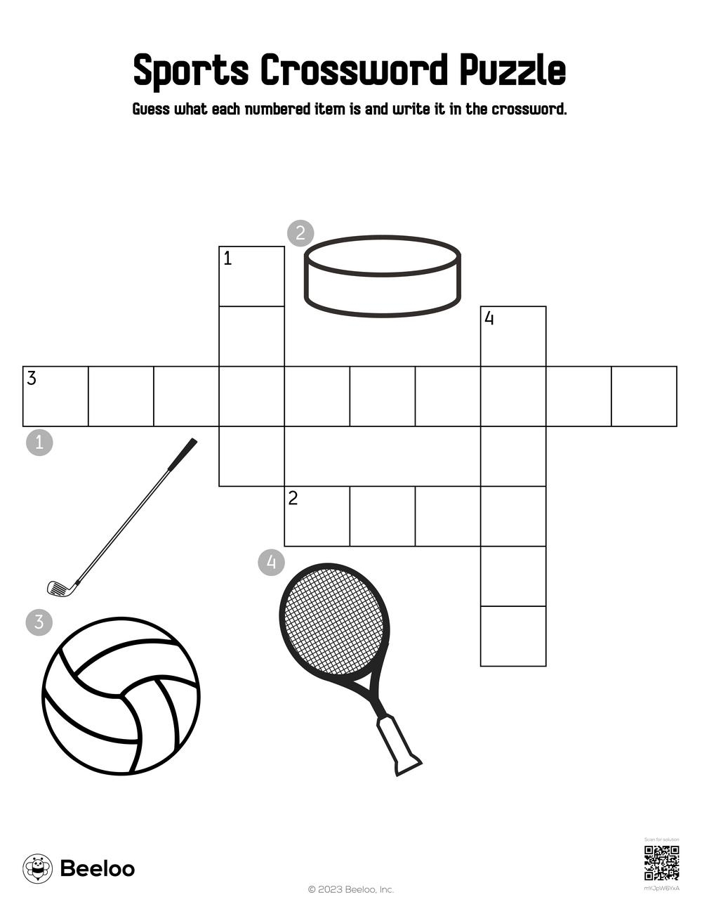 Sports Crossword Puzzle Beeloo Printable Crafts And Activities For Kids Sports Crossword Puzzle Beeloo Printable Crafts And Activities For Kids