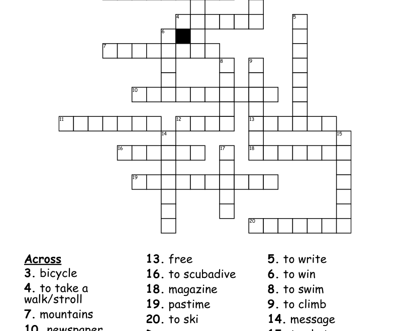 Sports Crossword WordMint