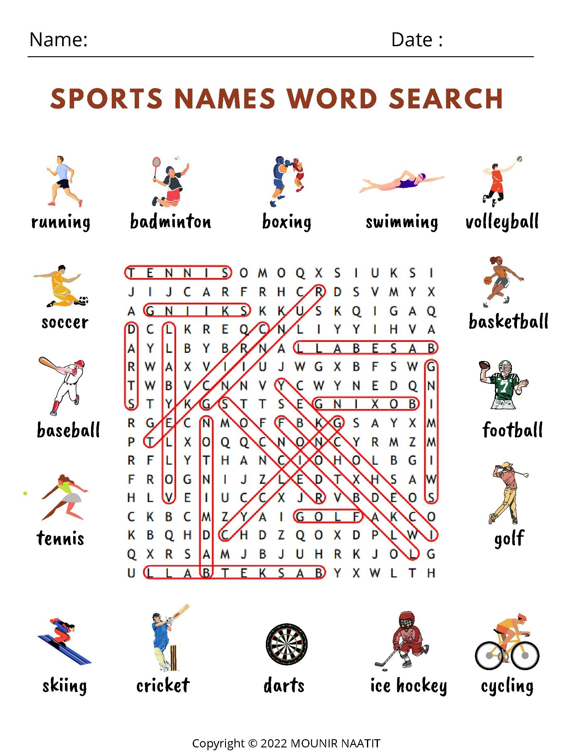 Sports Names Word Search Sports Puzzle Mind Training TPT Sports Names Word Search Sports Puzzle Mind Training TPT