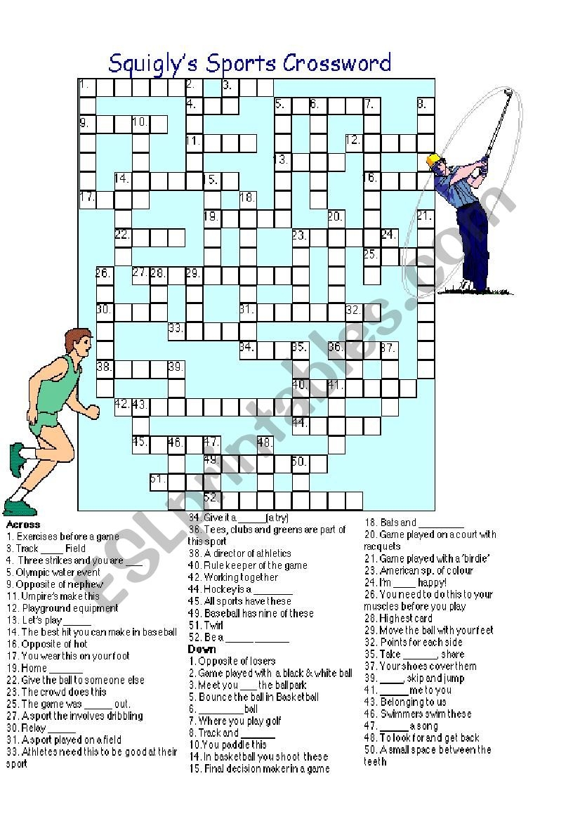 Sports Crossword Puzzle Printable Sports Crossword Puzzle Printable