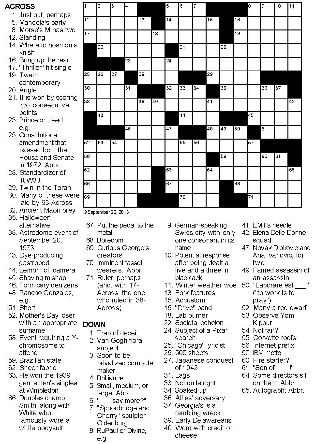 Sports Tribute Crossword Puzzle Sports Tribute Crossword Puzzle