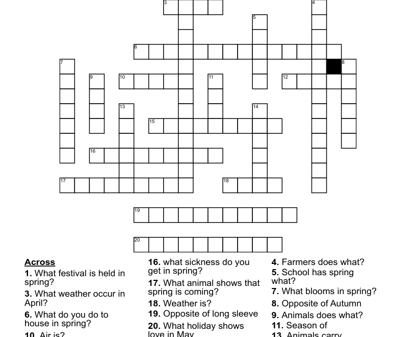 Spring Crossword WordMint