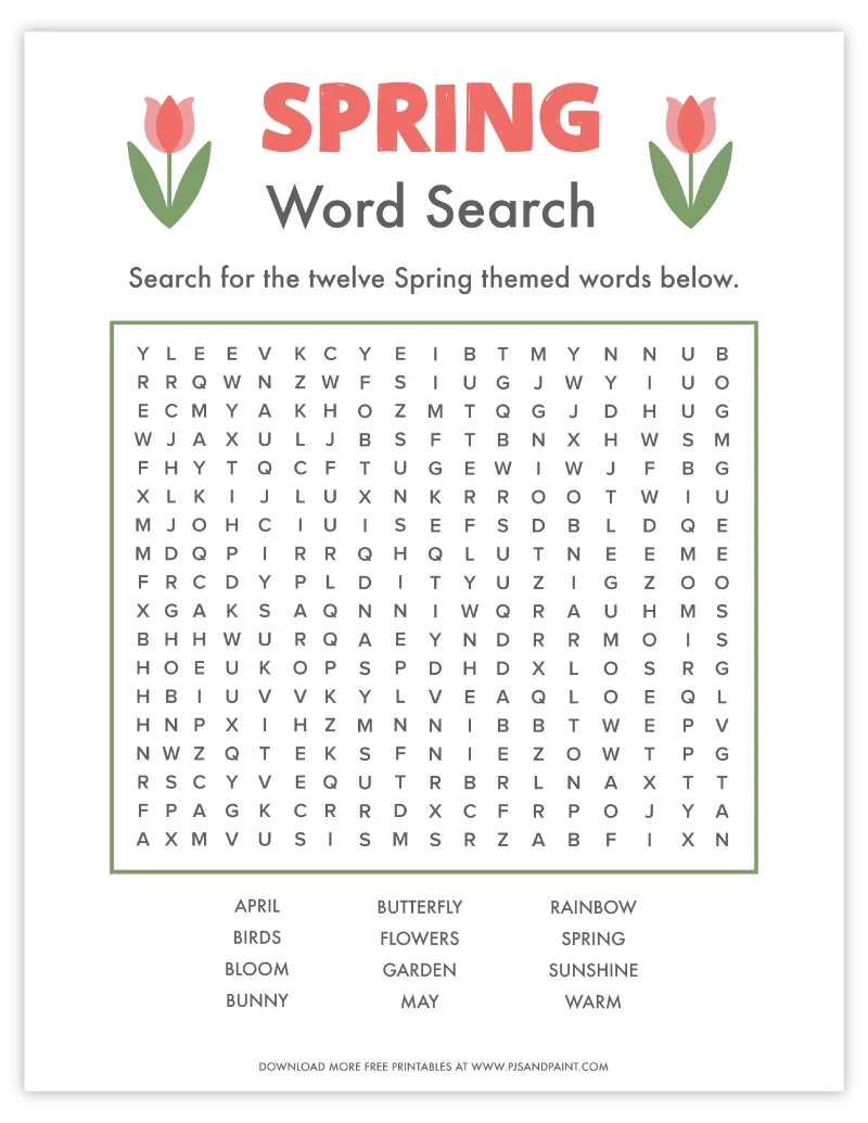 Spring Crossword Free Printable Spring Crossword Free Printable