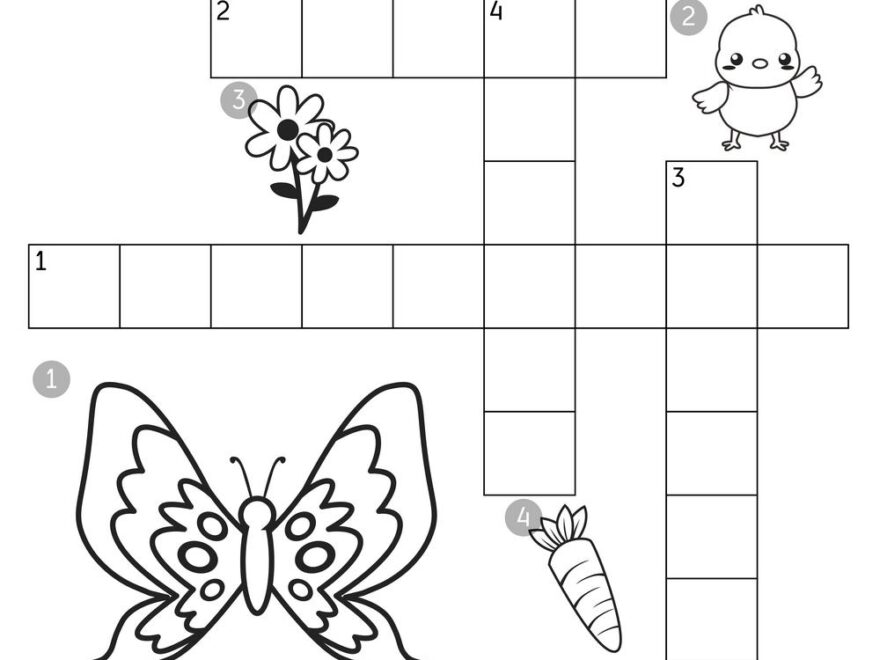 Springtime Easter themed Crossword Puzzles Beeloo Printable Crafts And Activities For Kids