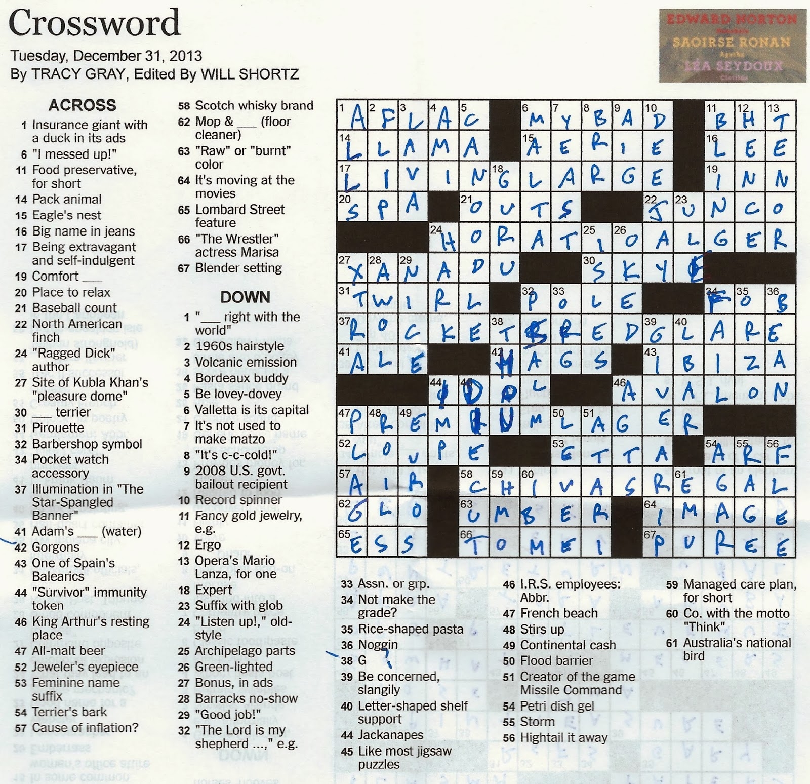SteveMandich Blog My 2013 New York Times Crossword Stats SteveMandich Blog My 2013 New York Times Crossword Stats