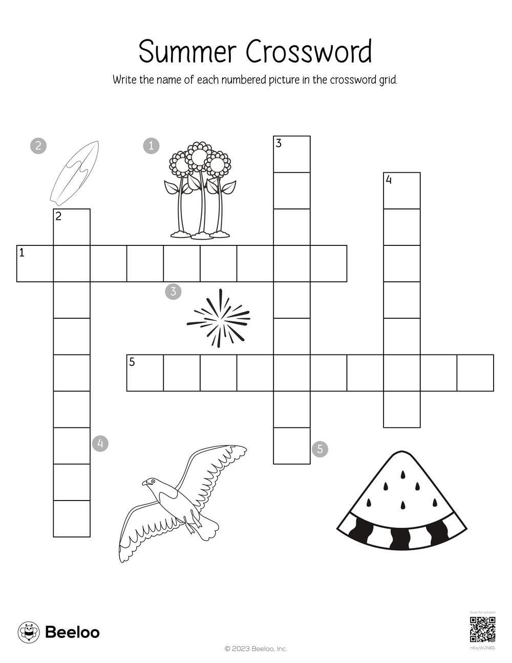 Summer Crossword Beeloo Printable Crafts And Activities For Kids Summer Crossword Beeloo Printable Crafts And Activities For Kids