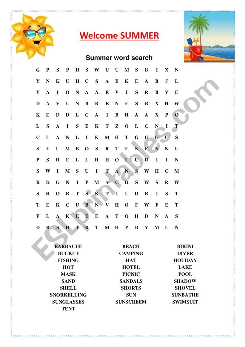 Summer Crossword ESL Worksheet By Fgsanzm Summer Crossword ESL Worksheet By Fgsanzm