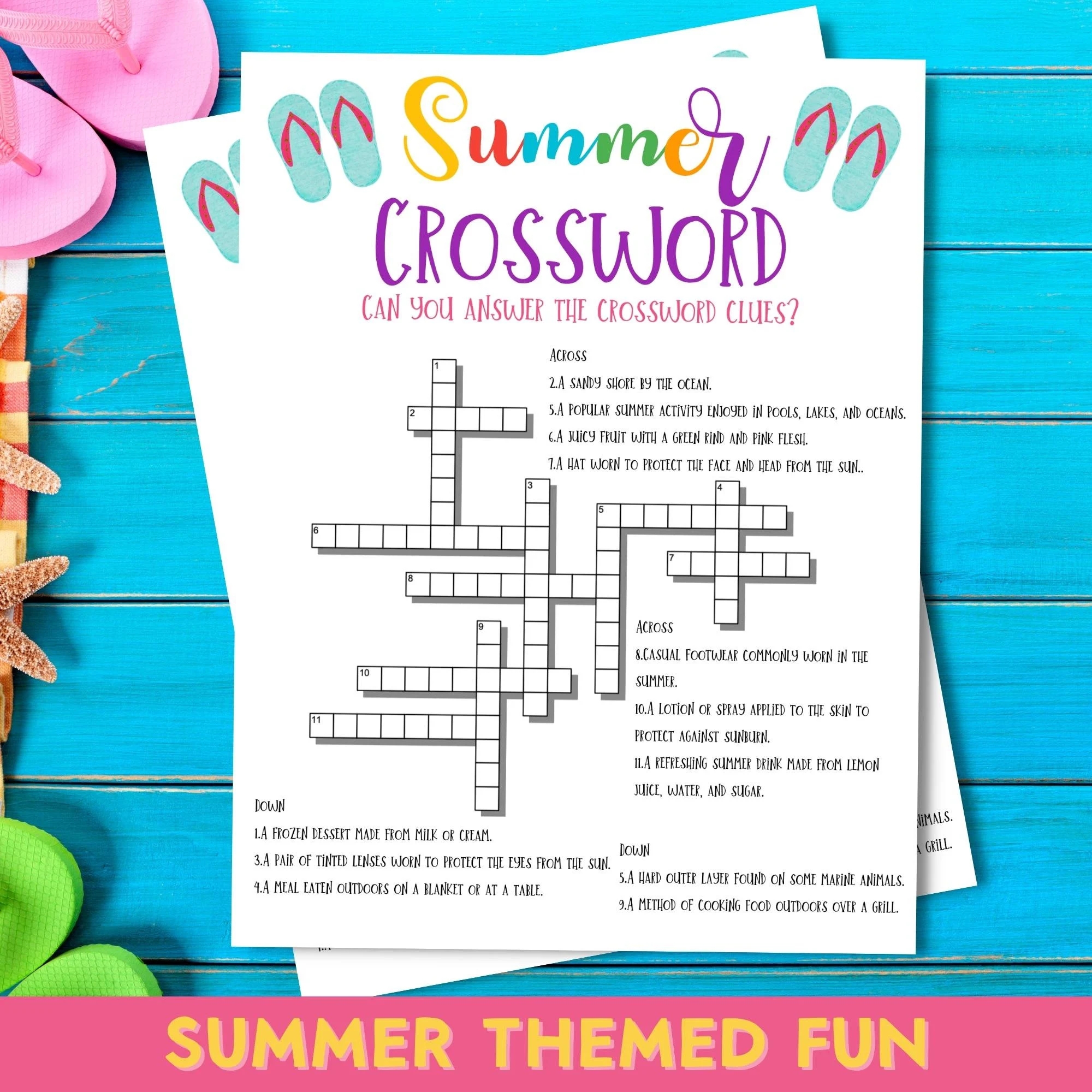 Summer Crossword Page Printable Activities Pool Party Family Fun End Of School Activities Etsy Summer Crossword Page Printable Activities Pool Party Family Fun End Of School Activities Etsy