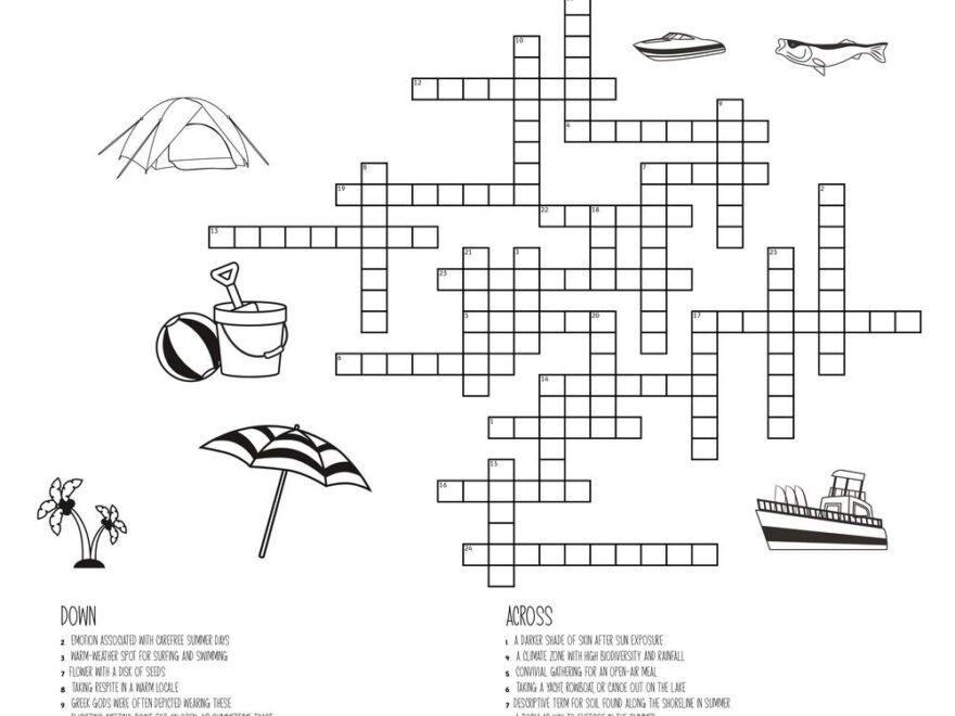 Summer Crossword Puzzle Beeloo Printable Crafts And Activities For Kids