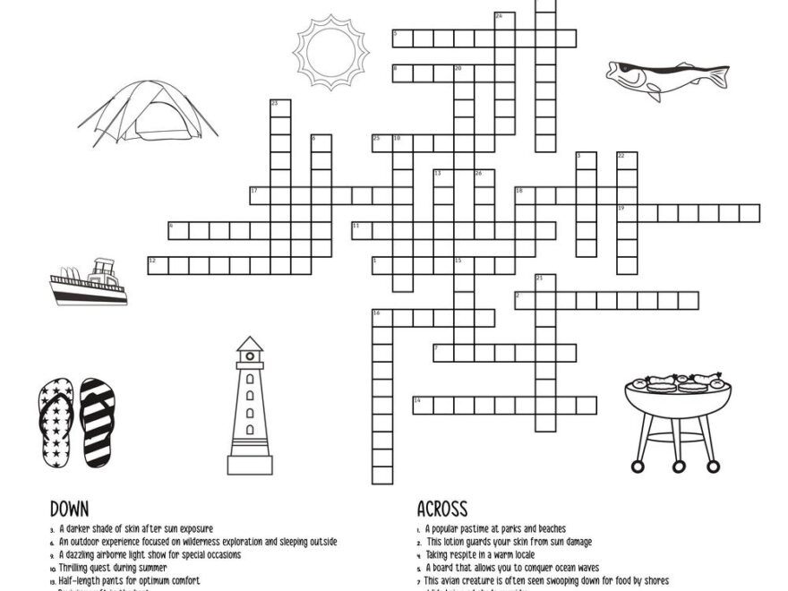 Summer Crossword Puzzle Beeloo Printable Crafts And Activities For Kids