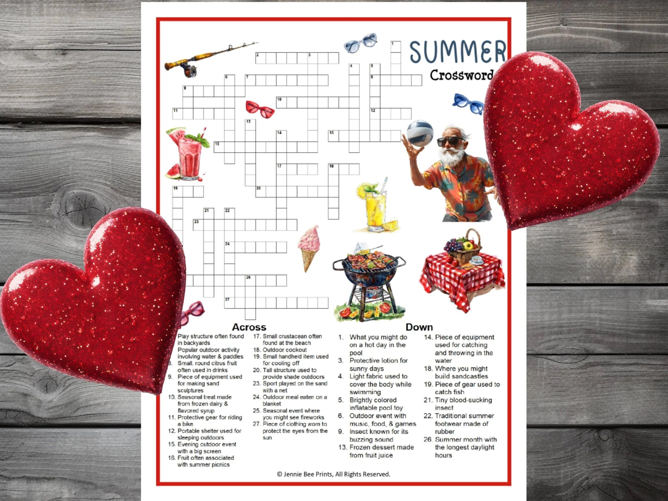 Summer Crossword Puzzle Family Friendly Fun Printable Puzzles For Adults Seniors Teens Kids Summer Break Group Printable Crossword Etsy Summer Crossword Puzzle Family Friendly Fun Printable Puzzles For Adults Seniors Teens Kids Summer Break Group Printable Crossword Etsy