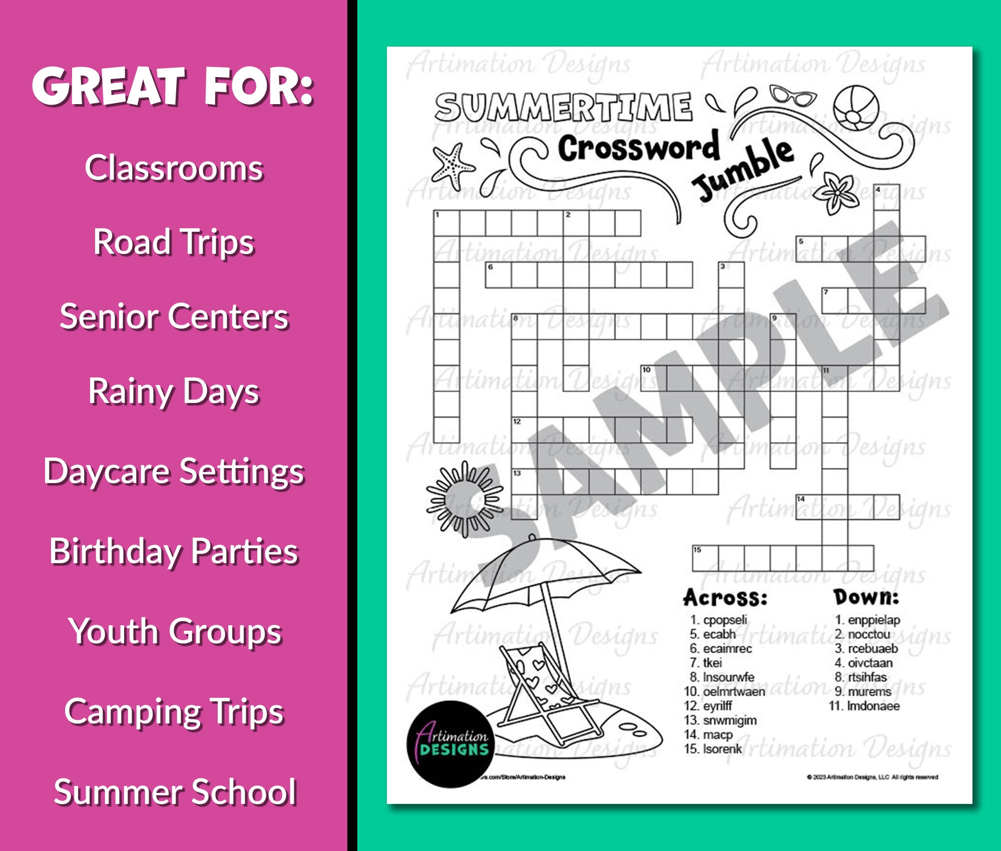Summer Crossword Puzzle Word Scramble Printable End Of School Year Classroom Activity Classful Summer Crossword Puzzle Word Scramble Printable End Of School Year Classroom Activity Classful