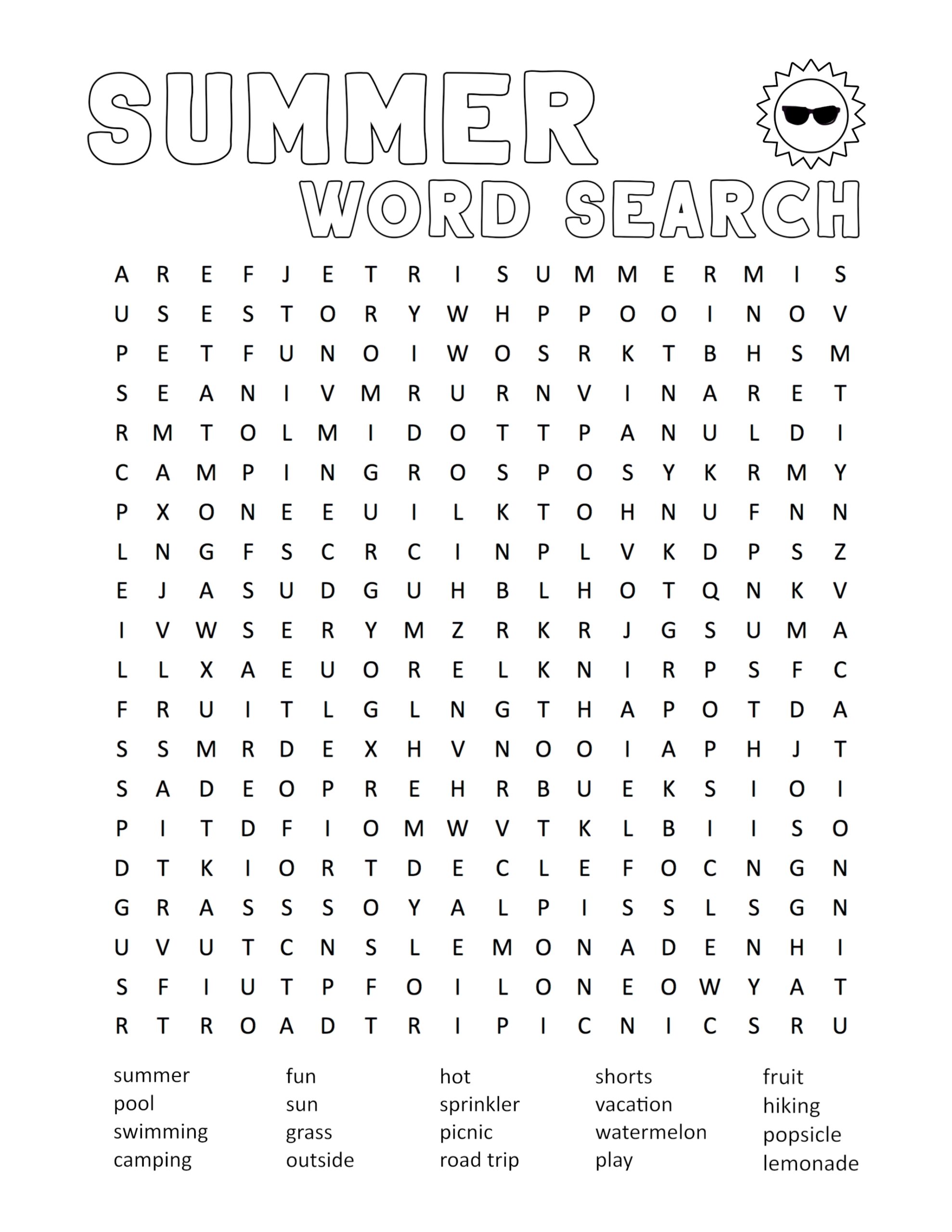 Printable Crosswords Summer Printable Crosswords Summer