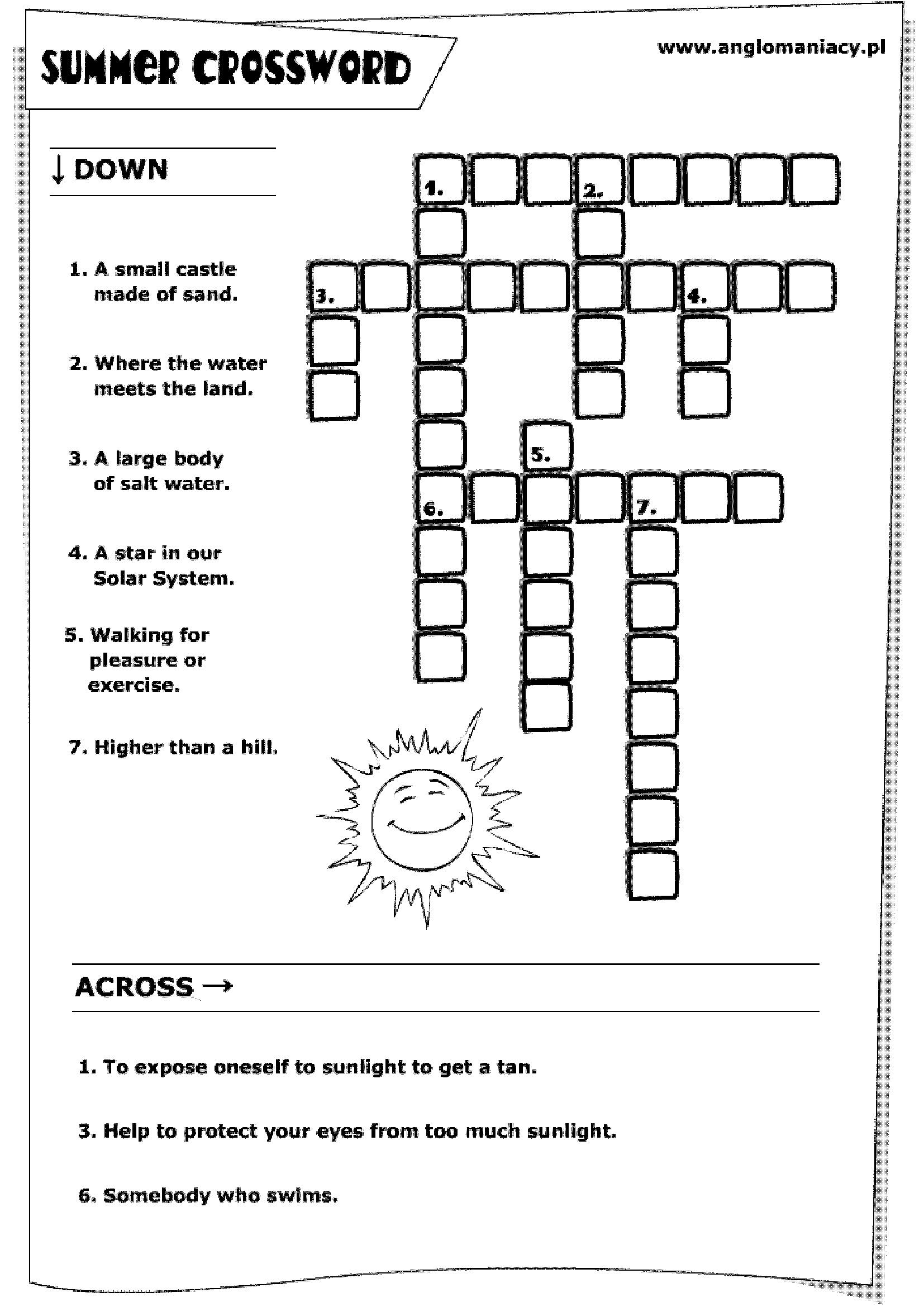 Summer Crosswords Light English Summer Crosswords Light English