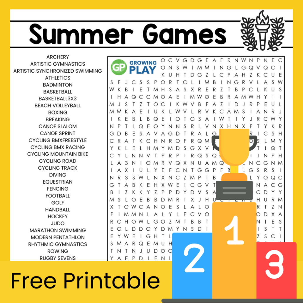 Summer Olympic Word Search Free Printable Growing Play Summer Olympic Word Search Free Printable Growing Play