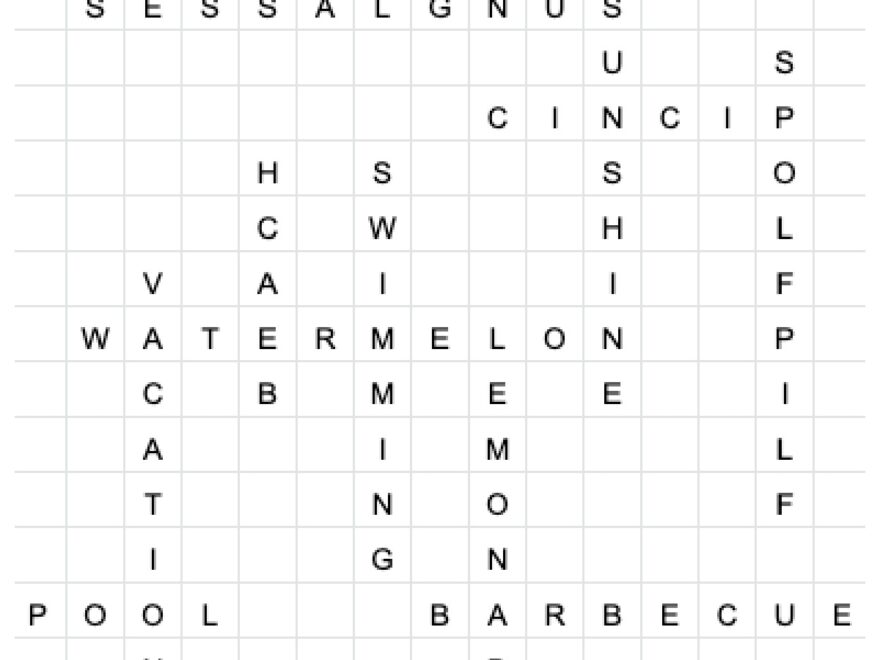 Summer Word Search Printable Free Word Search Answer Key