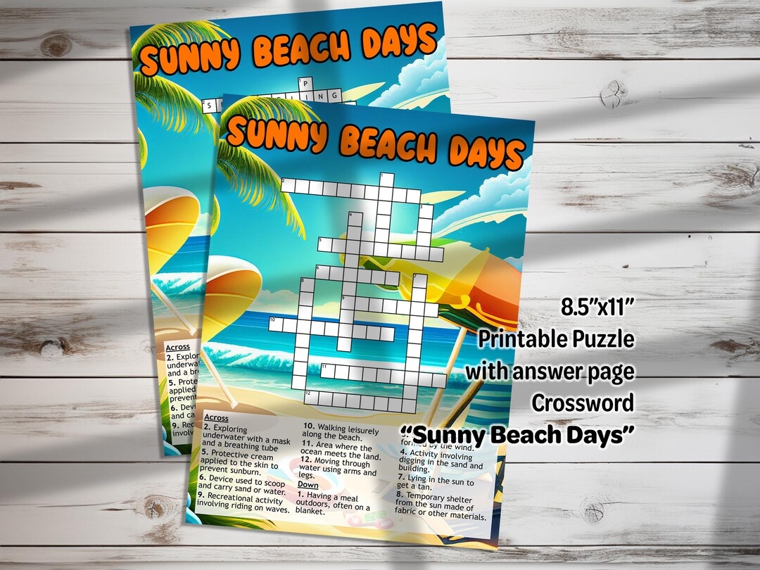 Sunny Beach Days Crossword Puzzle Printable Summer Activity For Kids Classrooms And Fun Etsy Sunny Beach Days Crossword Puzzle Printable Summer Activity For Kids Classrooms And Fun Etsy