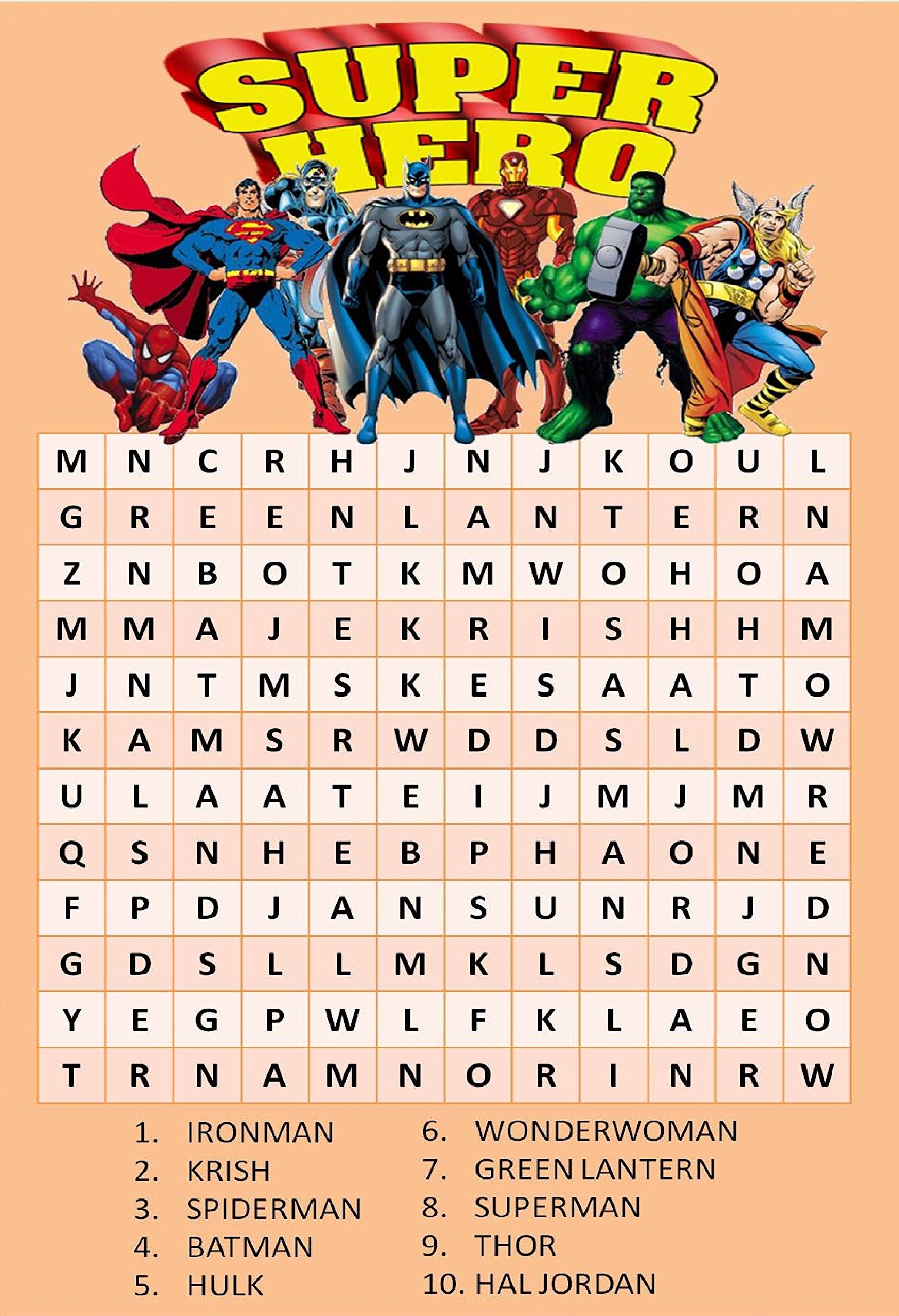 Superhero Theme Party Games For Kids Superhero Crossword Pack Of 8 Play Cards Amazon in Toys Games