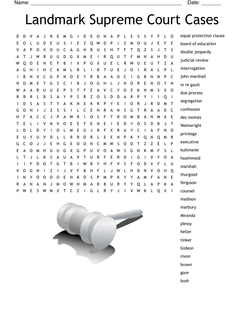 Supreme Court Crossword WordMint