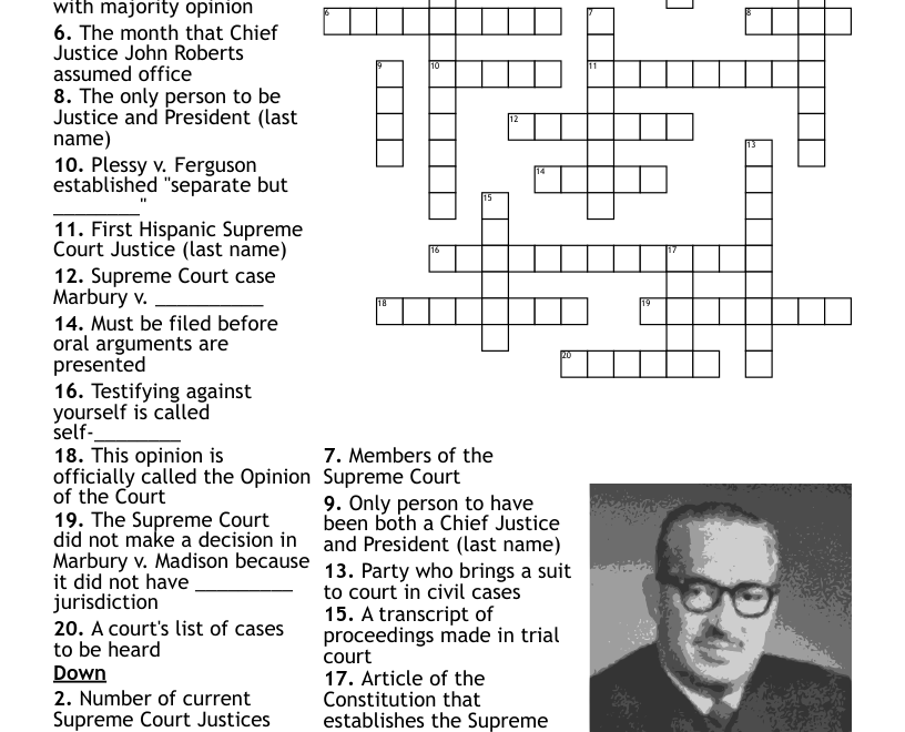 Supreme Court Crossword WordMint