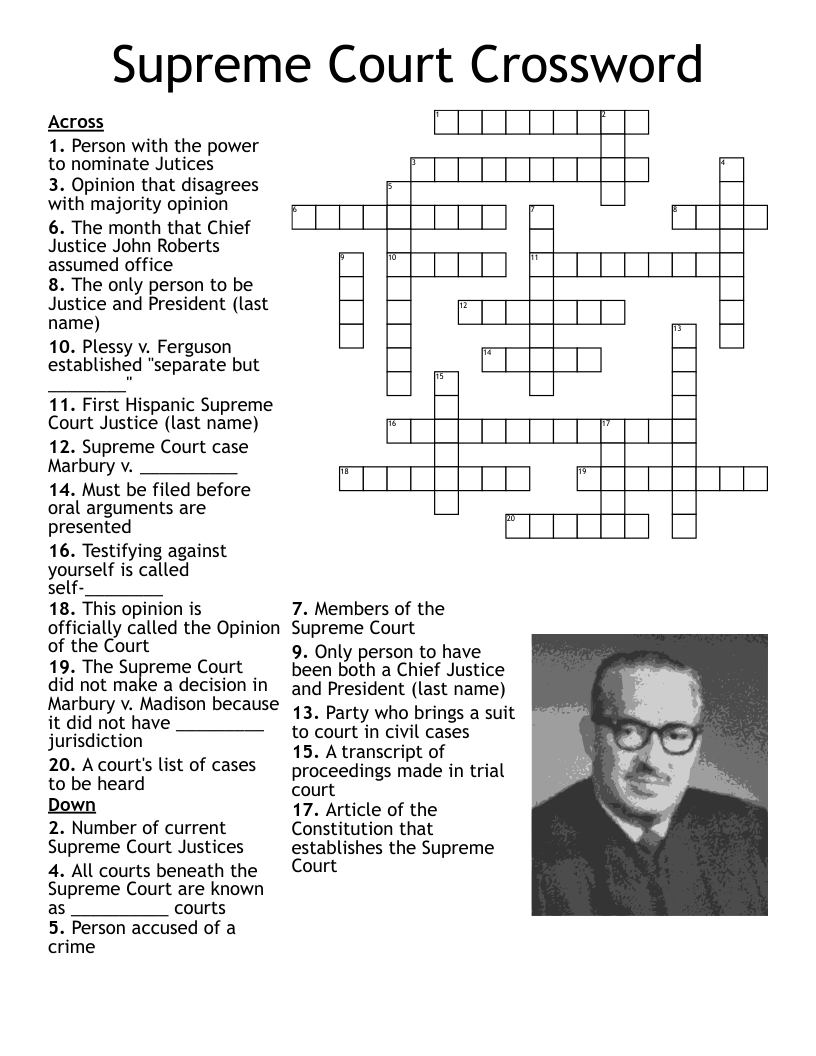 Supreme Court Crossword WordMint