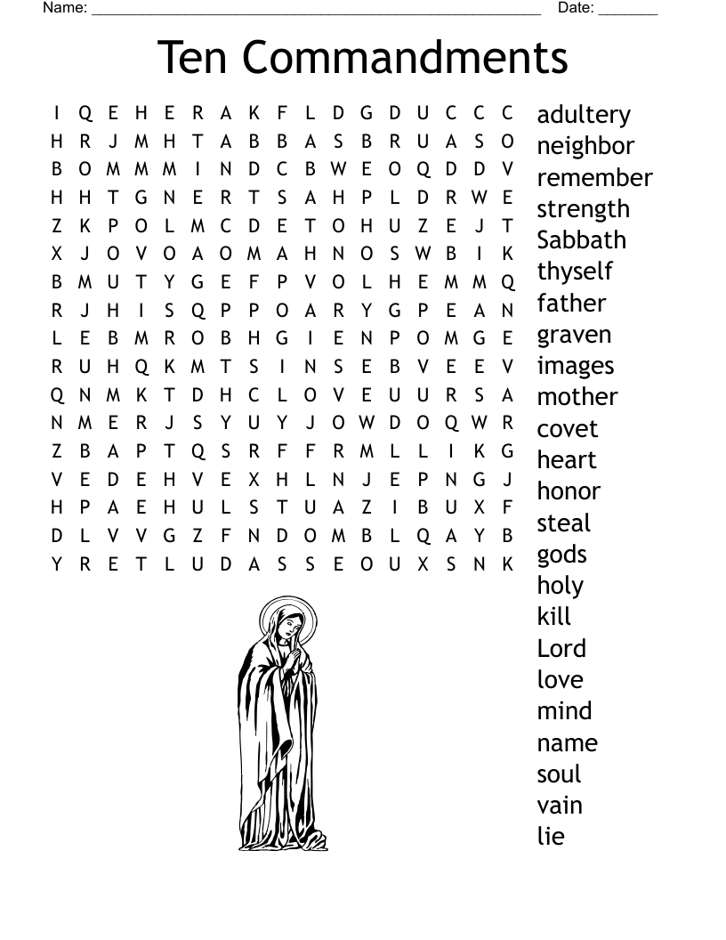 Ten Commandments Word Search WordMint Ten Commandments Word Search WordMint
