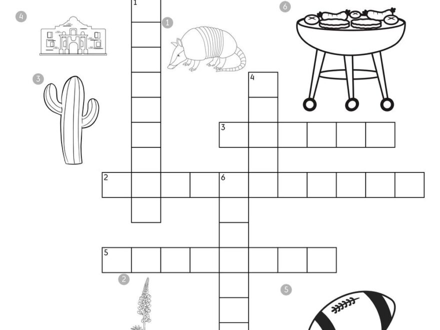 Texas themed Crossword Puzzles Beeloo Printable Crafts And Activities For Kids