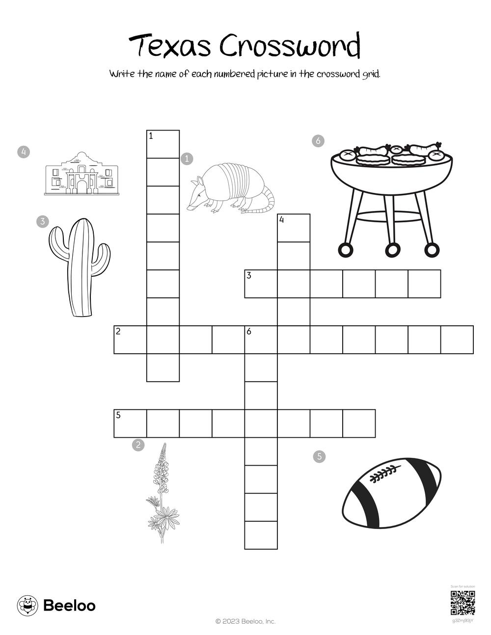 Texas themed Crossword Puzzles Beeloo Printable Crafts And Activities For Kids Texas themed Crossword Puzzles Beeloo Printable Crafts And Activities For Kids