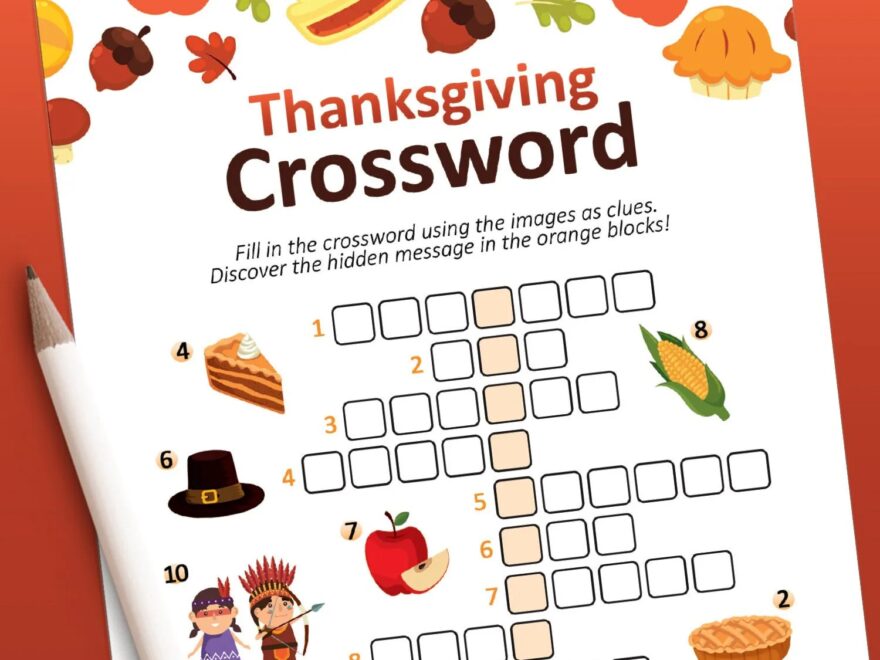 Thanksgiving Games Thanksgiving Printable Crossword Puzzle Fall Games Printable Games Friendsgiving Game Family Games Kids Games Etsy