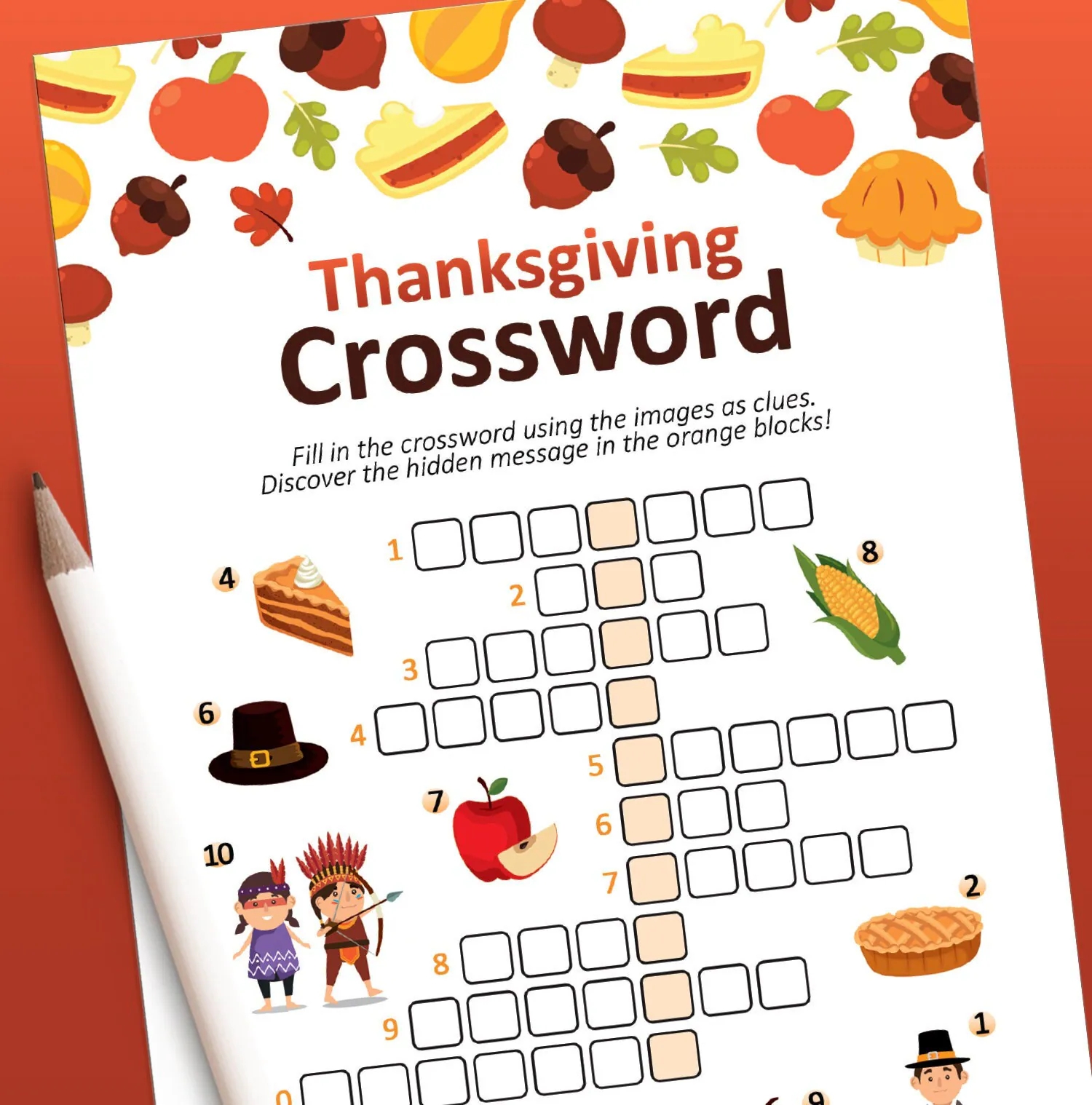 Thanksgiving Crossword Puzzle Free Printable