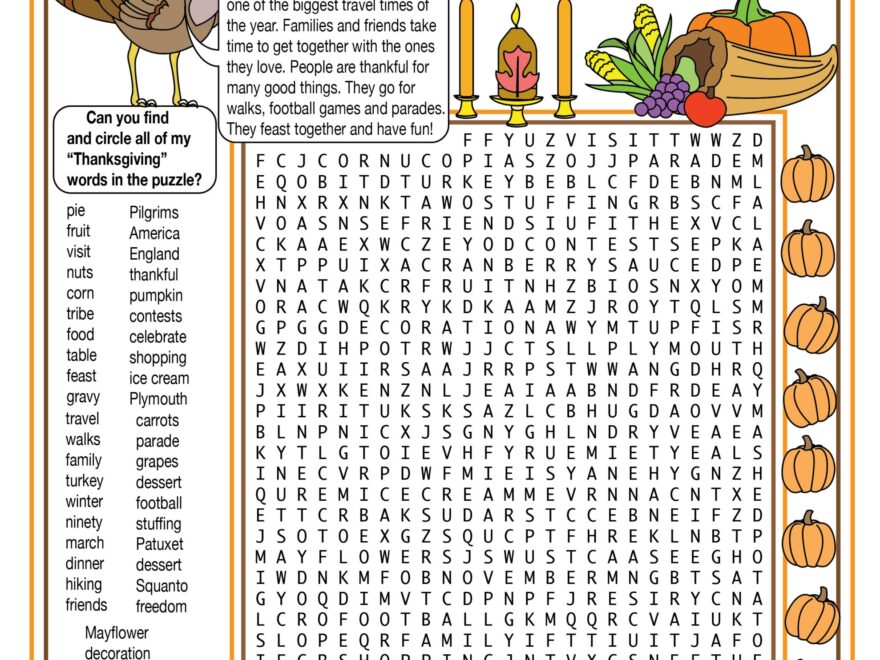 Thanksgiving Then Now Printable Vocabulary Word Search Puzzle Made By Teachers