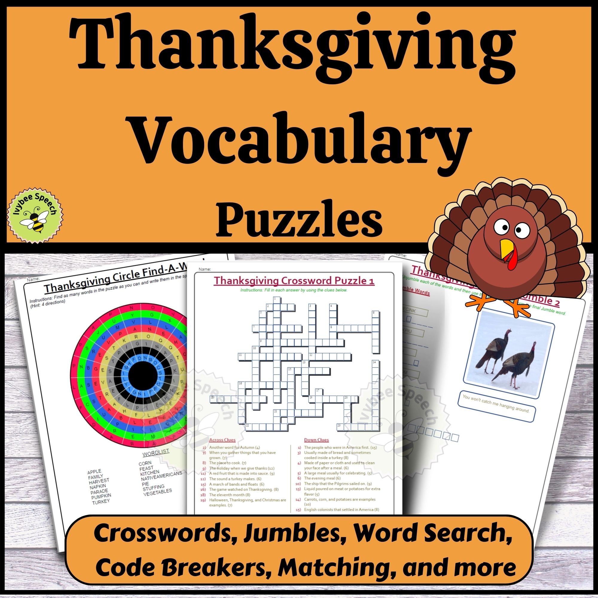Thanksgiving Vocabulary Puzzles Crosswords Word Searches Code Breakers Jumbles Classful Thanksgiving Vocabulary Puzzles Crosswords Word Searches Code Breakers Jumbles Classful
