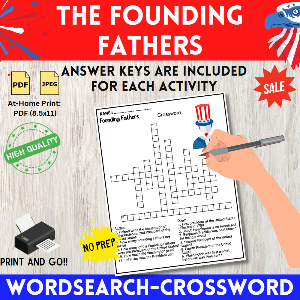 Printable U S Constitution Crossword Students