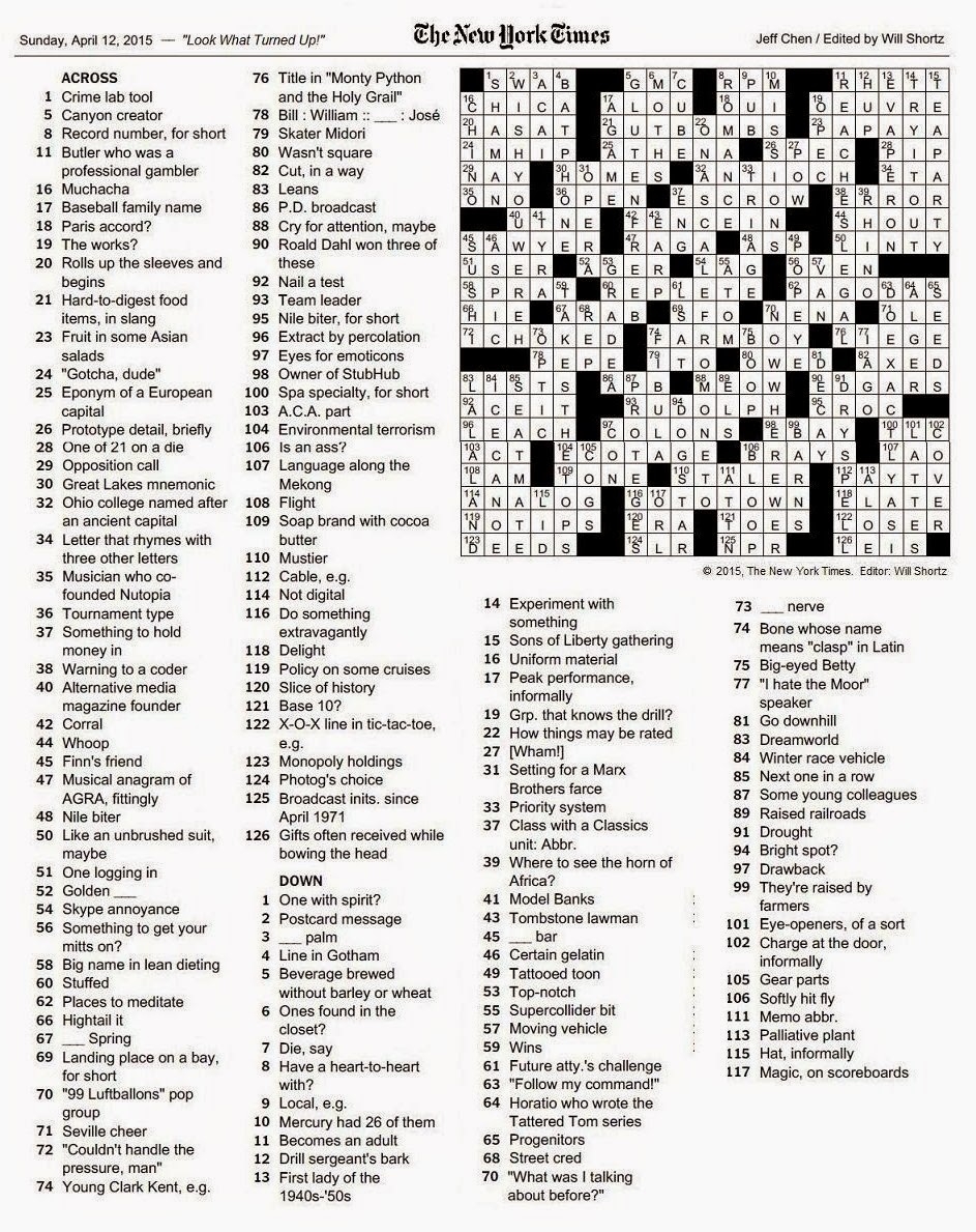 Printable Sunday Crossword Puzzles For Free Printable Sunday Crossword Puzzles For Free