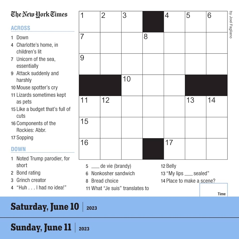 The New York Times Mini Crossword Page A Day Calendar For 2023 For Crossword Beginners And Puzzle Pros Workman Calendars Fagliano Joel 9781523516735 Amazon Books The New York Times Mini Crossword Page A Day Calendar For 2023 For Crossword Beginners And Puzzle Pros Workman Calendars Fagliano Joel 9781523516735 Amazon Books