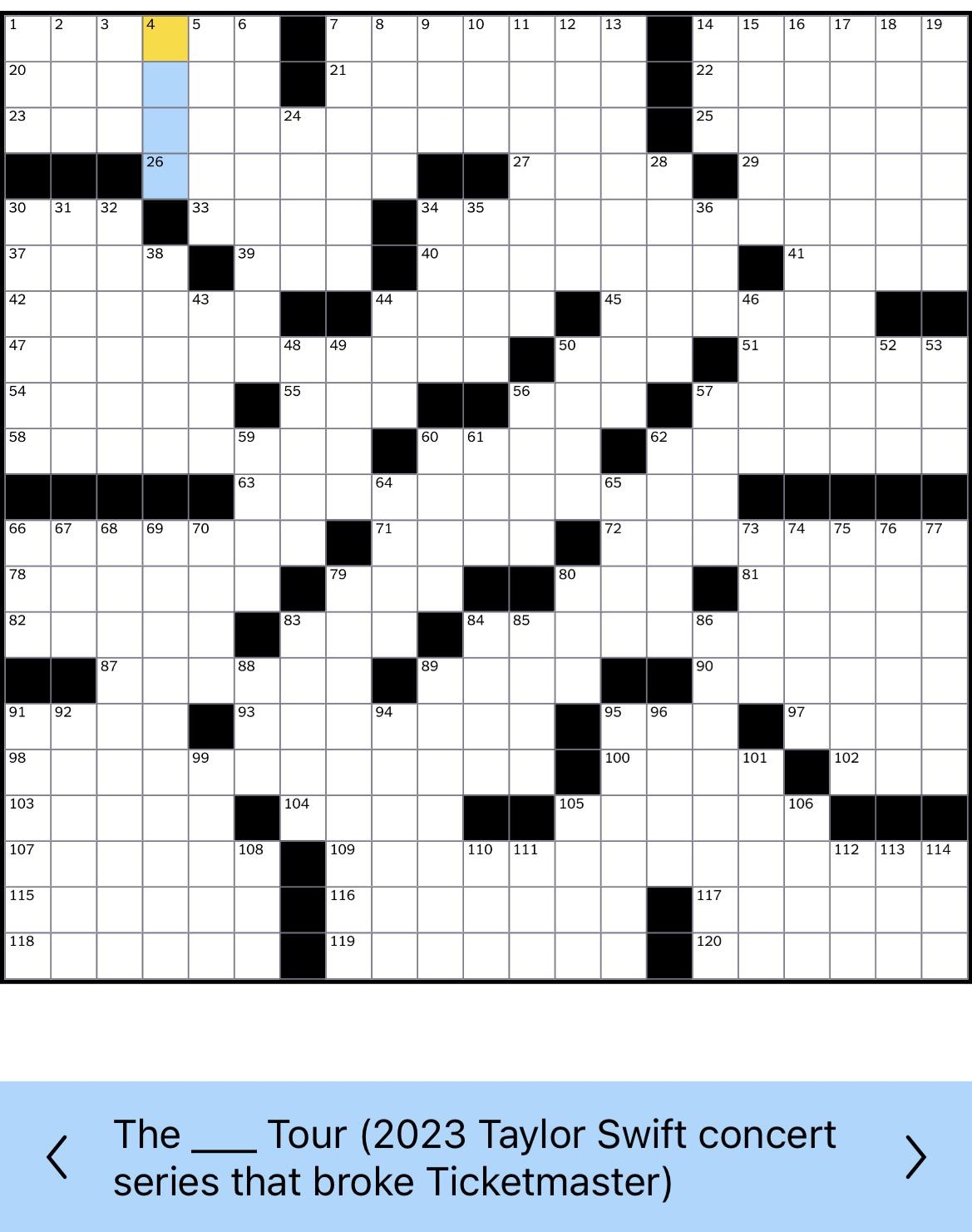 The NYT Crossword Today R TaylorSwift The NYT Crossword Today R TaylorSwift