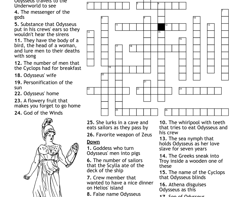 The Odyssey Crossword Puzzle WordMint