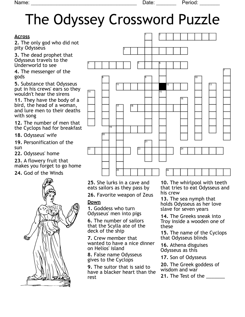 The Odyssey Crossword Puzzle WordMint The Odyssey Crossword Puzzle WordMint
