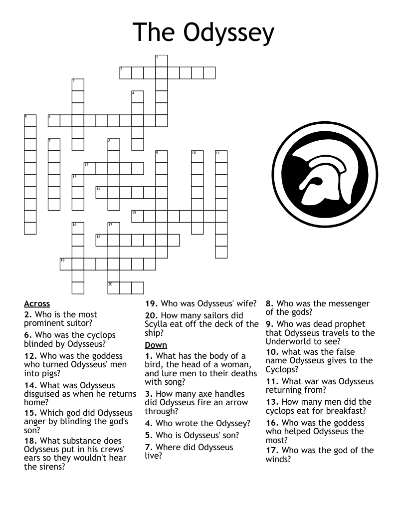The Odyssey Crossword WordMint The Odyssey Crossword WordMint