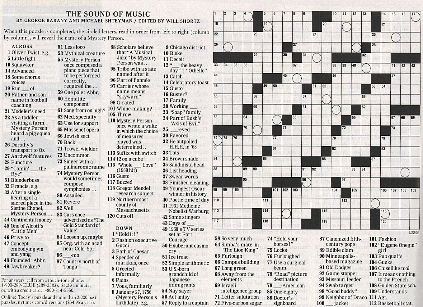 Music Crossword Printable Music Crossword Printable