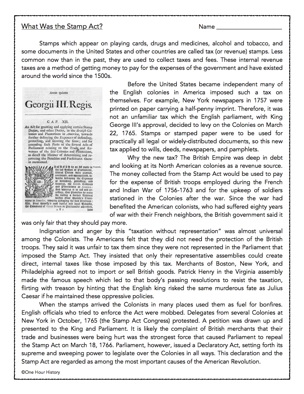 The Stamp Act Of 1765 Classful The Stamp Act Of 1765 Classful