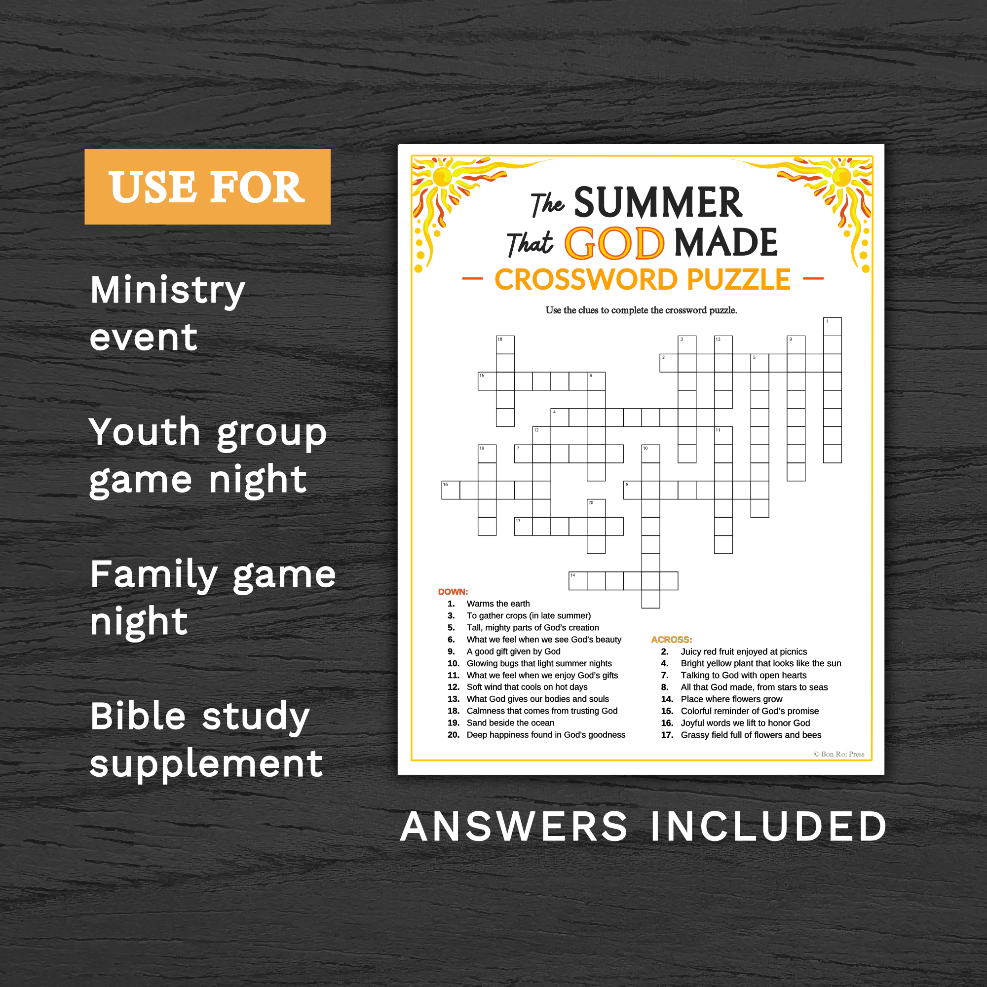 Printable Crossword Puzzle For Teens