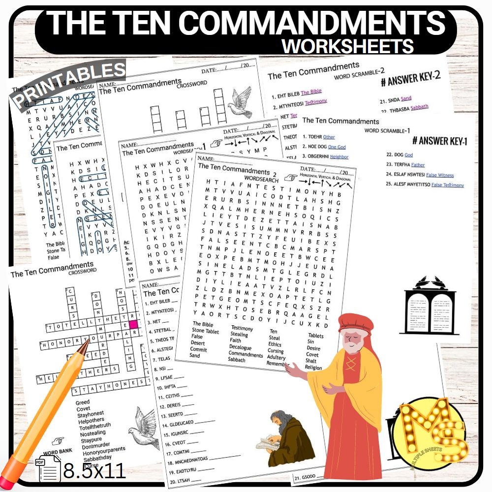 The Ten Commandments Worksheets Crossword Word Scramble Word Search Quiz Made By Teachers The Ten Commandments Worksheets Crossword Word Scramble Word Search Quiz Made By Teachers