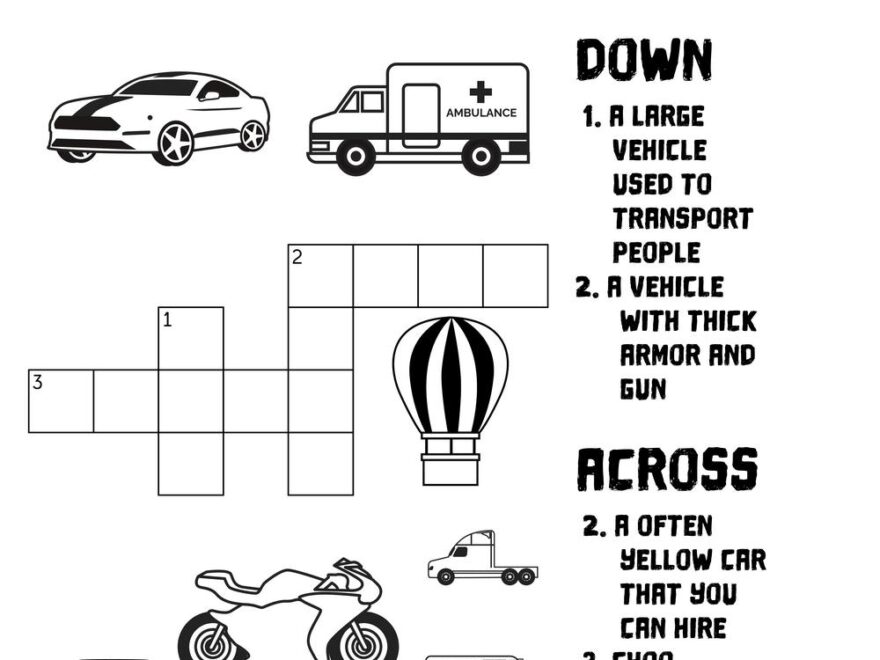 Transportation Crossword Puzzle Beeloo Printable Crafts And Activities For Kids