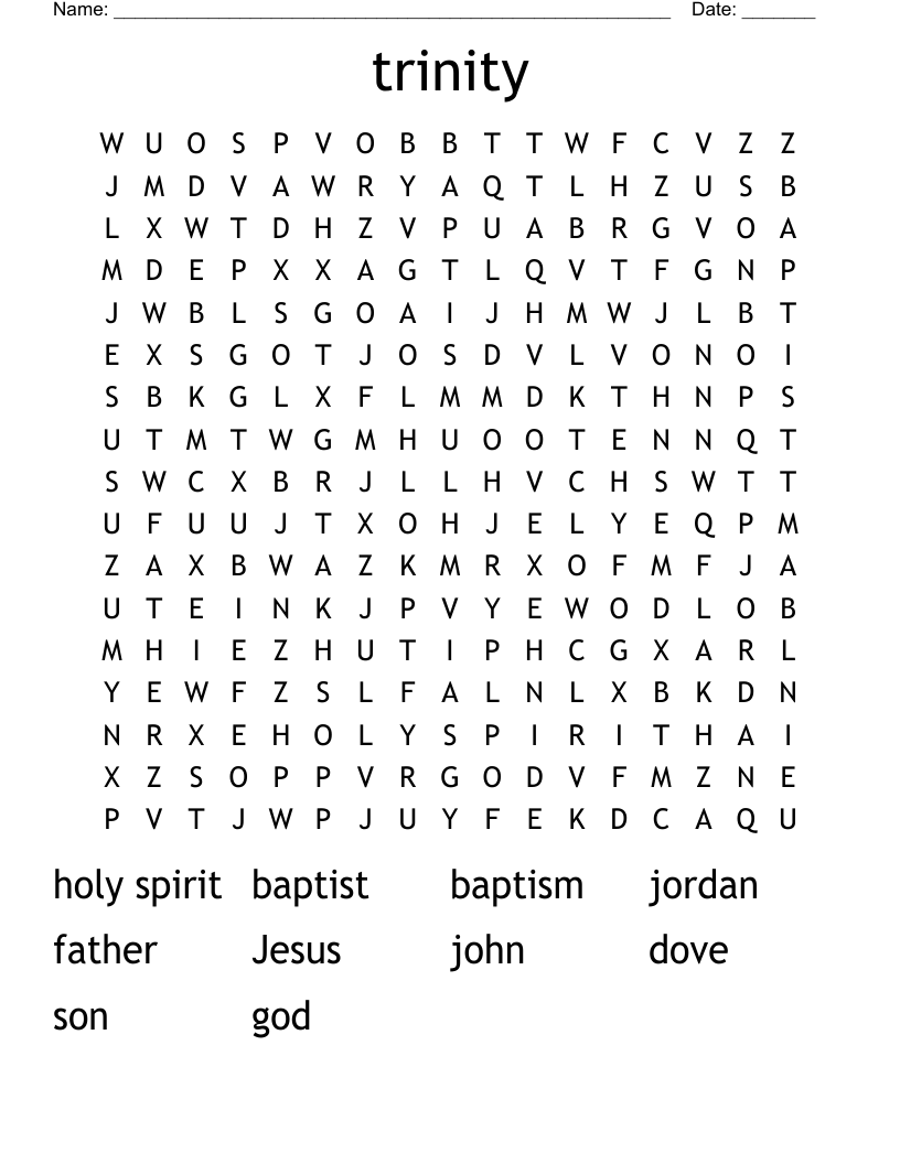 Trinity Word Search WordMint Trinity Word Search WordMint