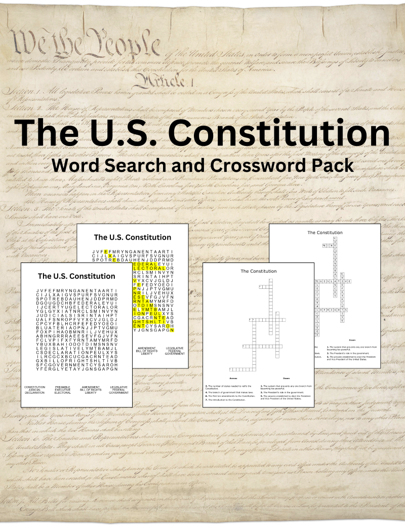 U S Constitution Printable Word Search And Crossword Puzzle Pack Classful U S Constitution Printable Word Search And Crossword Puzzle Pack Classful