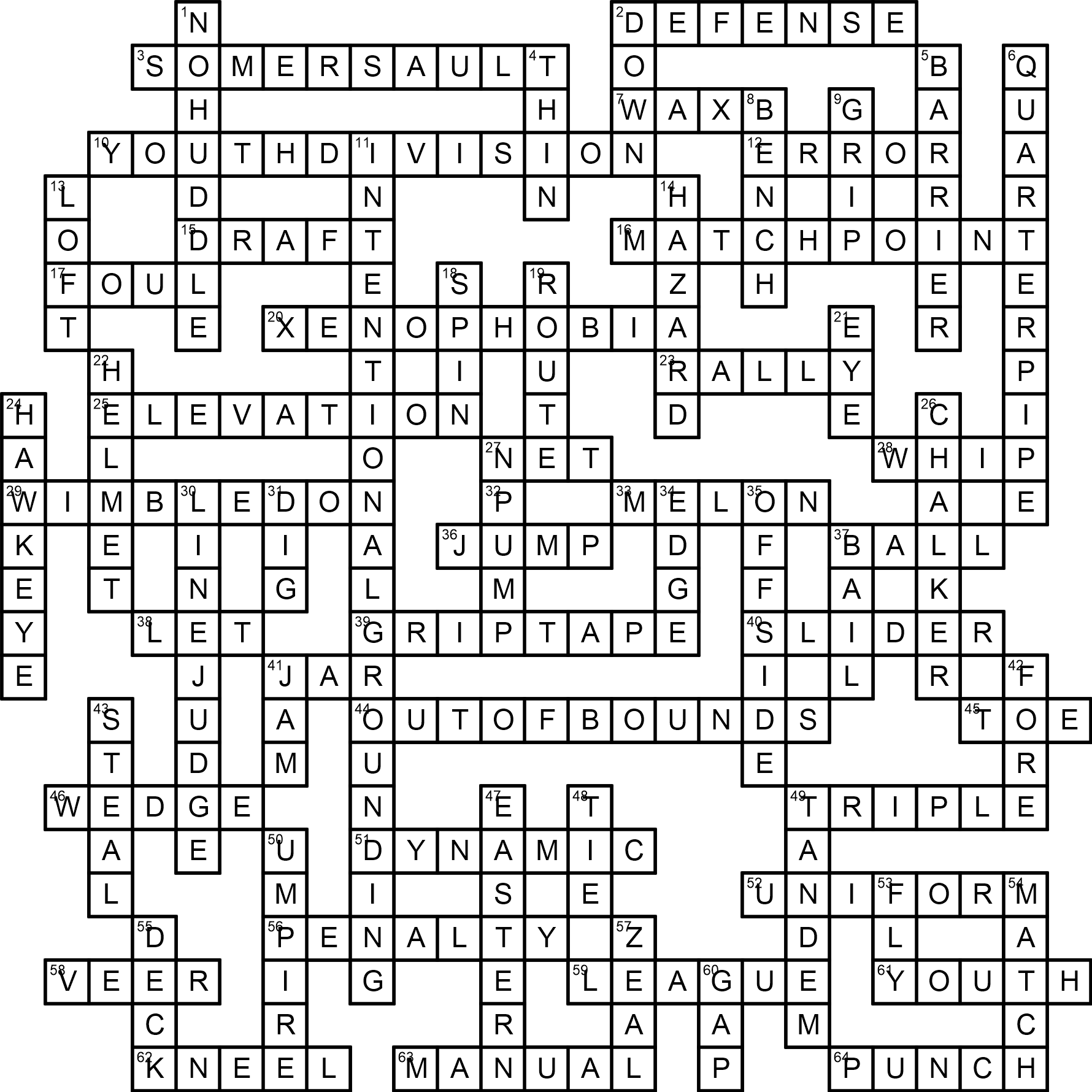 Sports Themed Crossword Puzzles Printable