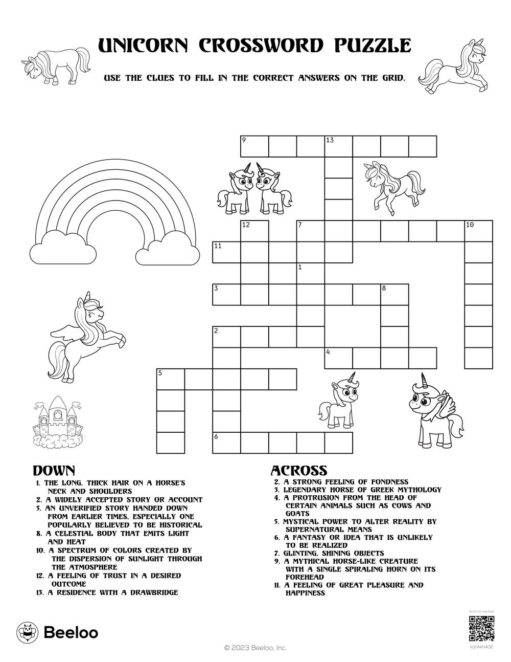 Mythology Crossword Puzzles Printable