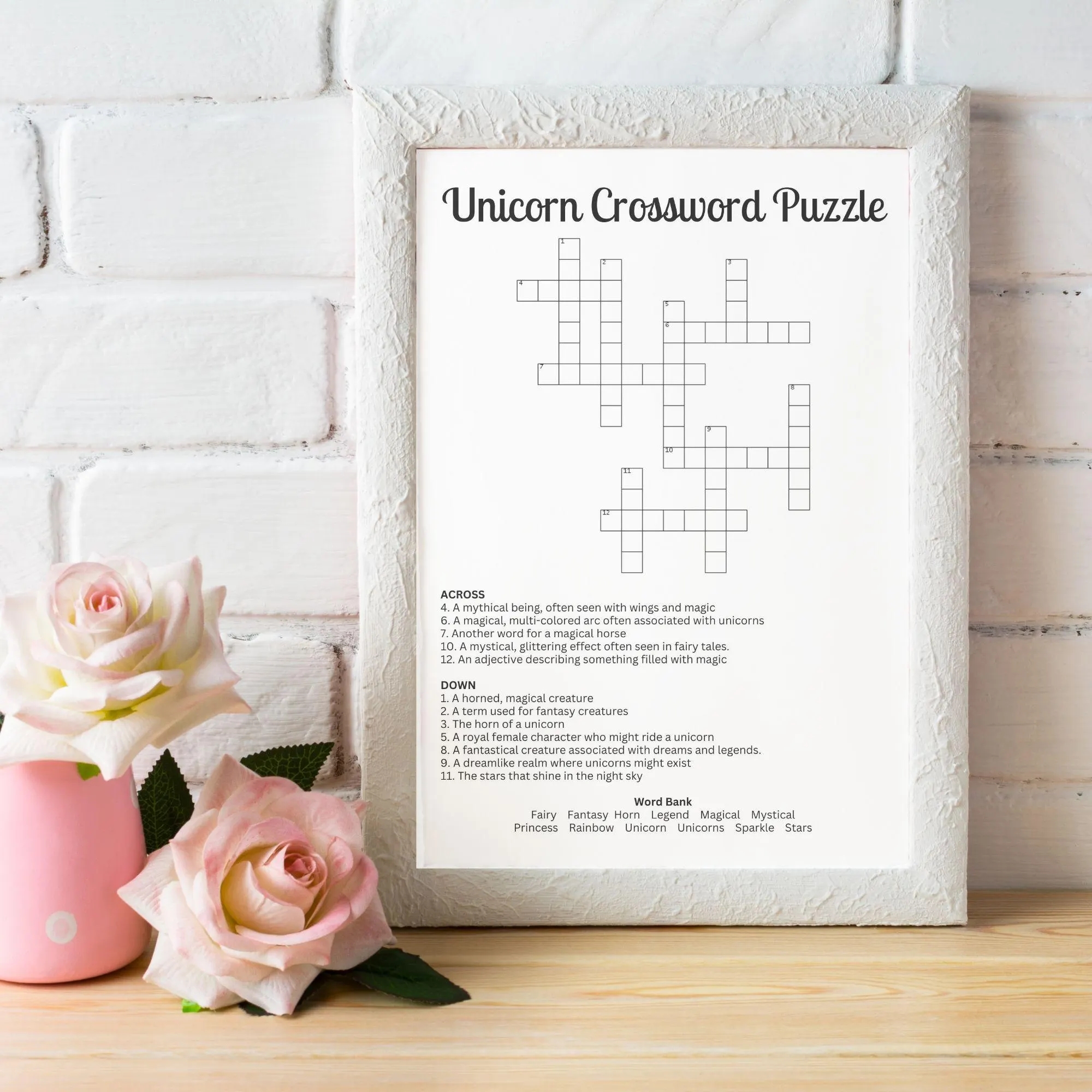 Unicorn Printable Crossword